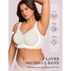 OEAK Womens Wireless Jelly Bras Plus Size Support Push Up Comfortable Bra(White Polka Dot)