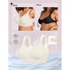 OEAK Womens Wireless Jelly Bras Plus Size Support Push Up Comfortable Bra(White Polka Dot)