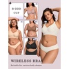 OEAK Womens Wireless Jelly Bras Plus Size Support Push Up Comfortable Bra(White Polka Dot)