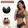 OEAK Womens Wireless Push Up Bras & Tummy Control Shapewear Seamless Black XXL