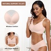 OEAK Womens Wireless Push Up Bras & Tummy Control Shapewear Seamless Nude 3XL