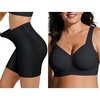 OEAK Tummy Control Shapewear Shorts & Supportive Wireless Bras Black 3XL