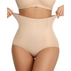OEAK Tummy Control Shapewear for Women Seamless Girdle High Waisted Body Shaper Underwear Panty Smooth Under Dress Shapewear Small Nude Briefs