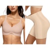 OEAK Womens Wireless Bras Scalloped & Tummy Control Shapewear Seamless Nude 3XL