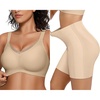 OEAK Womens Wireless Bras V Mesh Comfortable Semolina & Tummy Control Shapewear Nude S