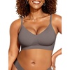 OEAK Womens Wireless Jelly Bras Comfortable Gel Bra Everyday Tshirt Bras(Grey)
