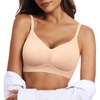 OEAK Womens Wireless Jelly Bras Comfortable Gel Bra Everyday Tshirt Bras(Jacquard Nude)