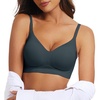 OEAK Womens Wireless Jelly Bras Comfortable Gel Bra Everyday Tshirt Bras(Navy)