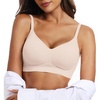 OEAK Womens Wireless Jelly Bras Comfortable Gel Bra Everyday Tshirt Bras(Nude)