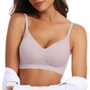 OEAK Womens Wireless Jelly Bras Comfortable Gel Bra Everyday Tshirt Bras(Pink)