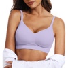 OEAK Womens Wireless Jelly Bras Comfortable Gel Bra Everyday Tshirt Bras(Purple)