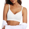 OEAK Womens Wireless Jelly Bras Comfortable Gel Bra Everyday Tshirt Bras(White)