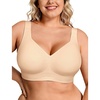 OEAK Womens Wireless Jelly Bras Plus Size Support Push Up Comfortable Bra(Airy Nude)