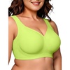 OEAK Womens Wireless Jelly Bras Plus Size Support Push Up Comfortable Bra(Avocado Green)