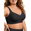 OEAK Womens Wireless Jelly Bras Plus Size Support Push Up Comfortable Bra(Black)