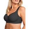 OEAK Womens Wireless Jelly Bras Plus Size Support Push Up Comfortable Bra(Black With White Polka Dot)
