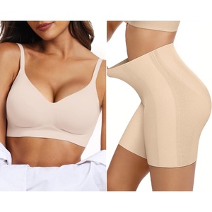 OEAK Womens Push Up Everyday Bras & Tummy Control Shapewear for Women Seamless Nude L