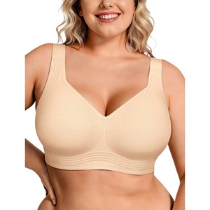 OEAK Womens Wireless Jelly Bras Plus Size Support Push Up Comfortable Bra(Airy Nude)