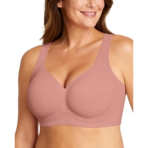 OEAK Womens Wireless Jelly Bras Plus Size Support Push Up Comfortable Bra(Dusty Pink)