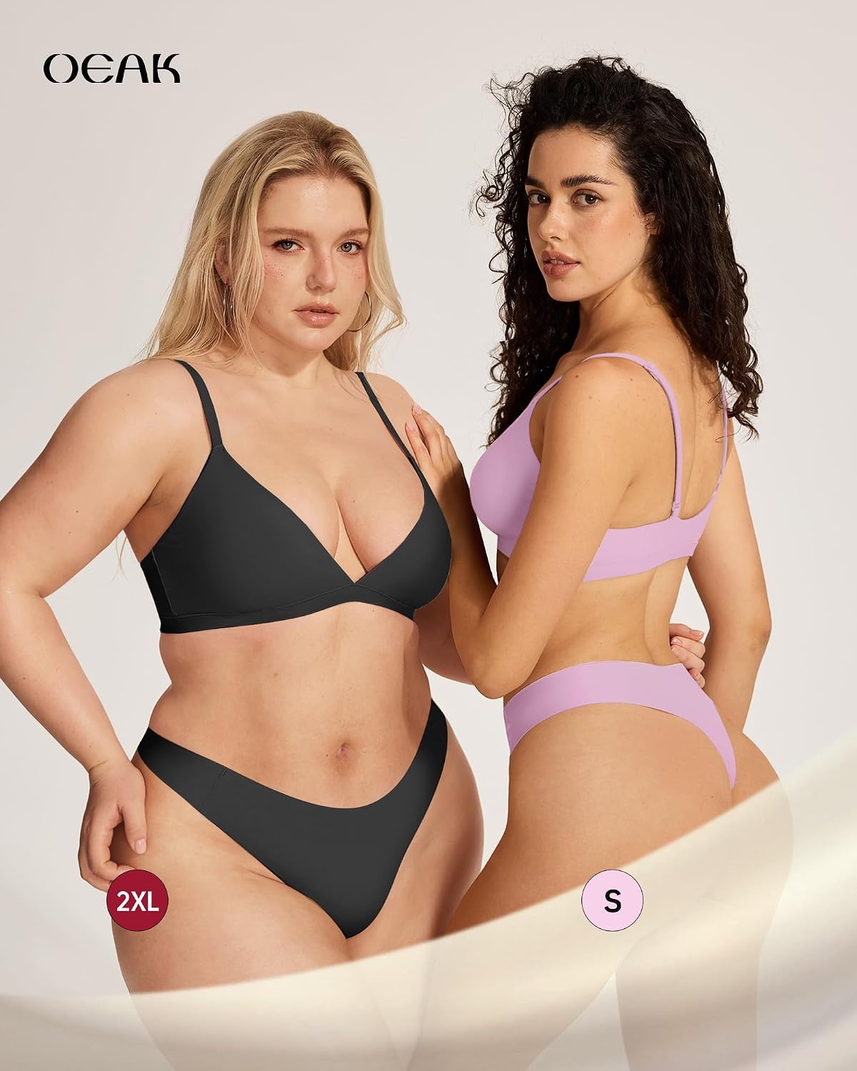 image:imageOEAK Seamless Thongs for Women Invisible Thongs No Show Thong Panty Liners Tangas Comfortable Workout GStrings UnderwearCherry Blossom