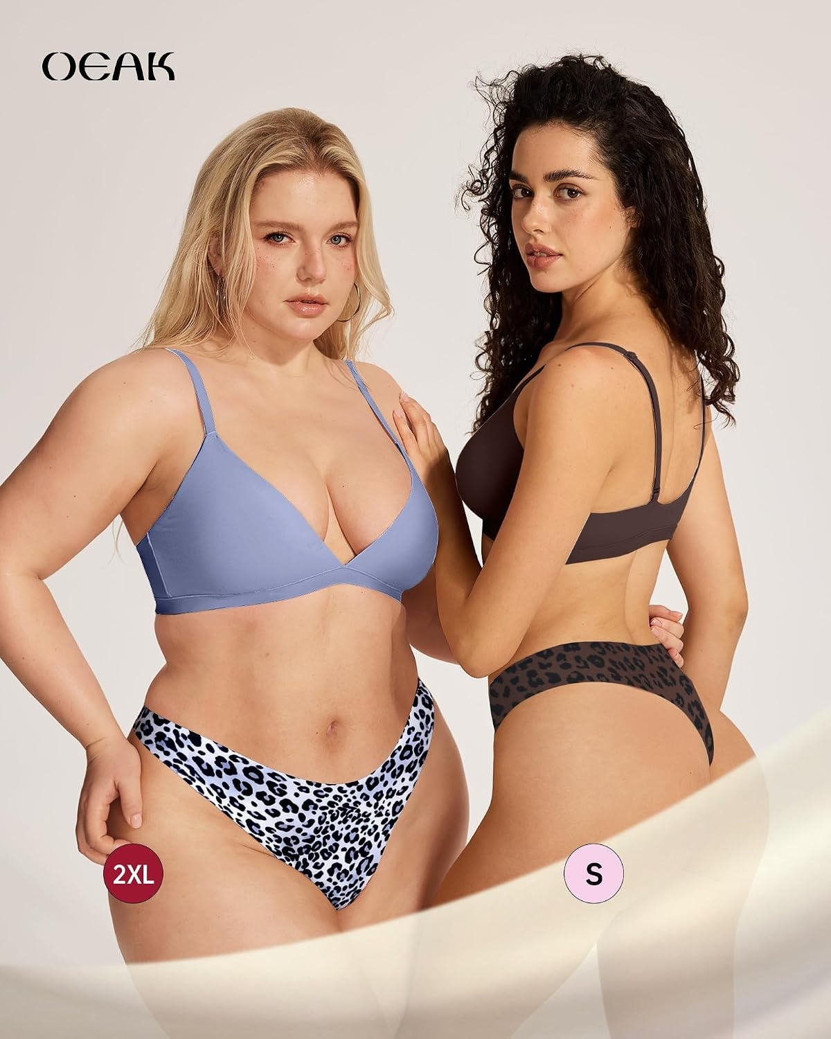 image:imageOEAK Seamless Thongs for Women Invisible Thongs No Show Thong Panty Liners Tangas Comfortable Workout GStrings UnderwearLeopard Coffee