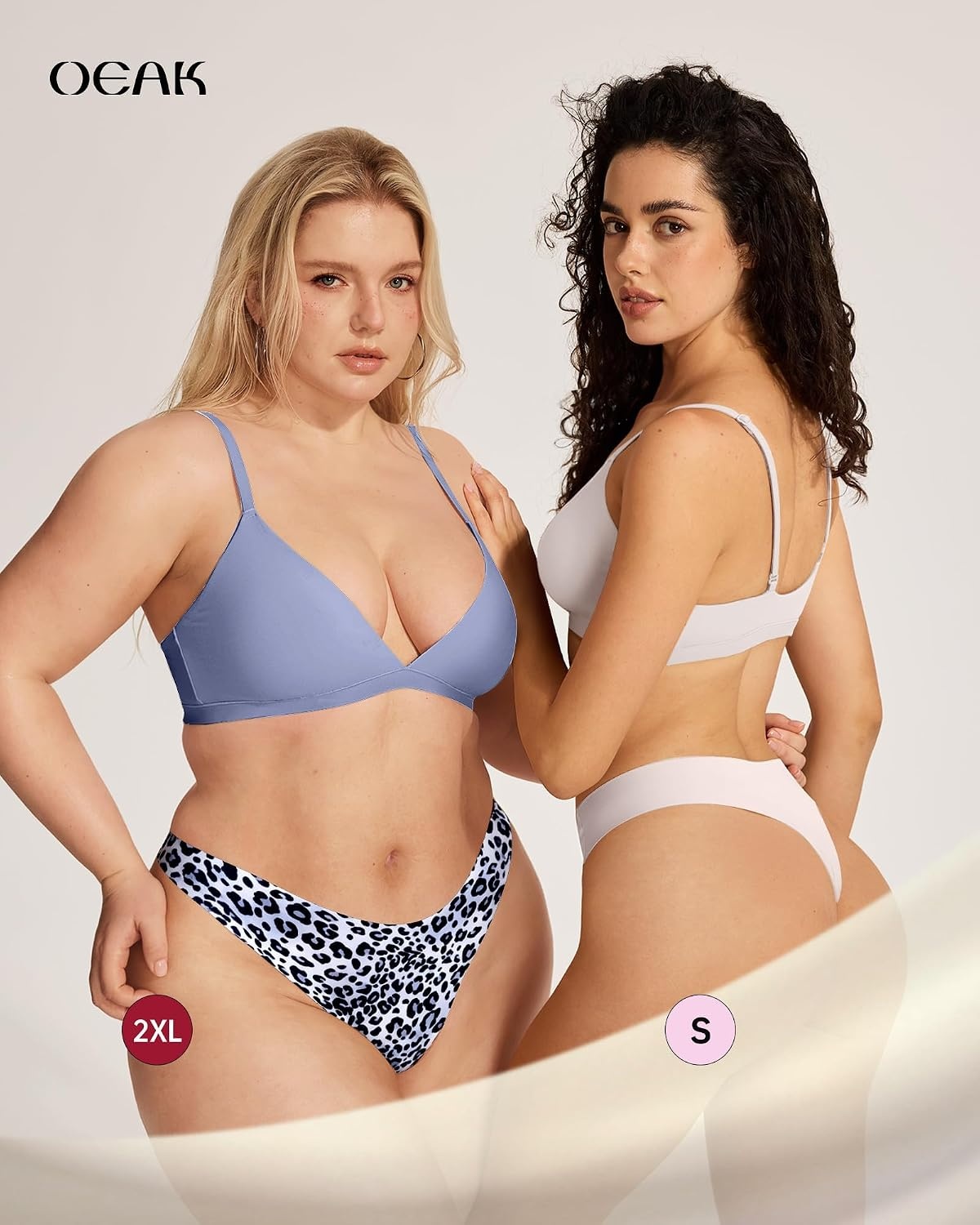 image:imageOEAK Seamless Thongs for Women Invisible Thongs No Show Thong Panty Liners Tangas Comfortable Workout GStrings UnderwearLeopard Grey