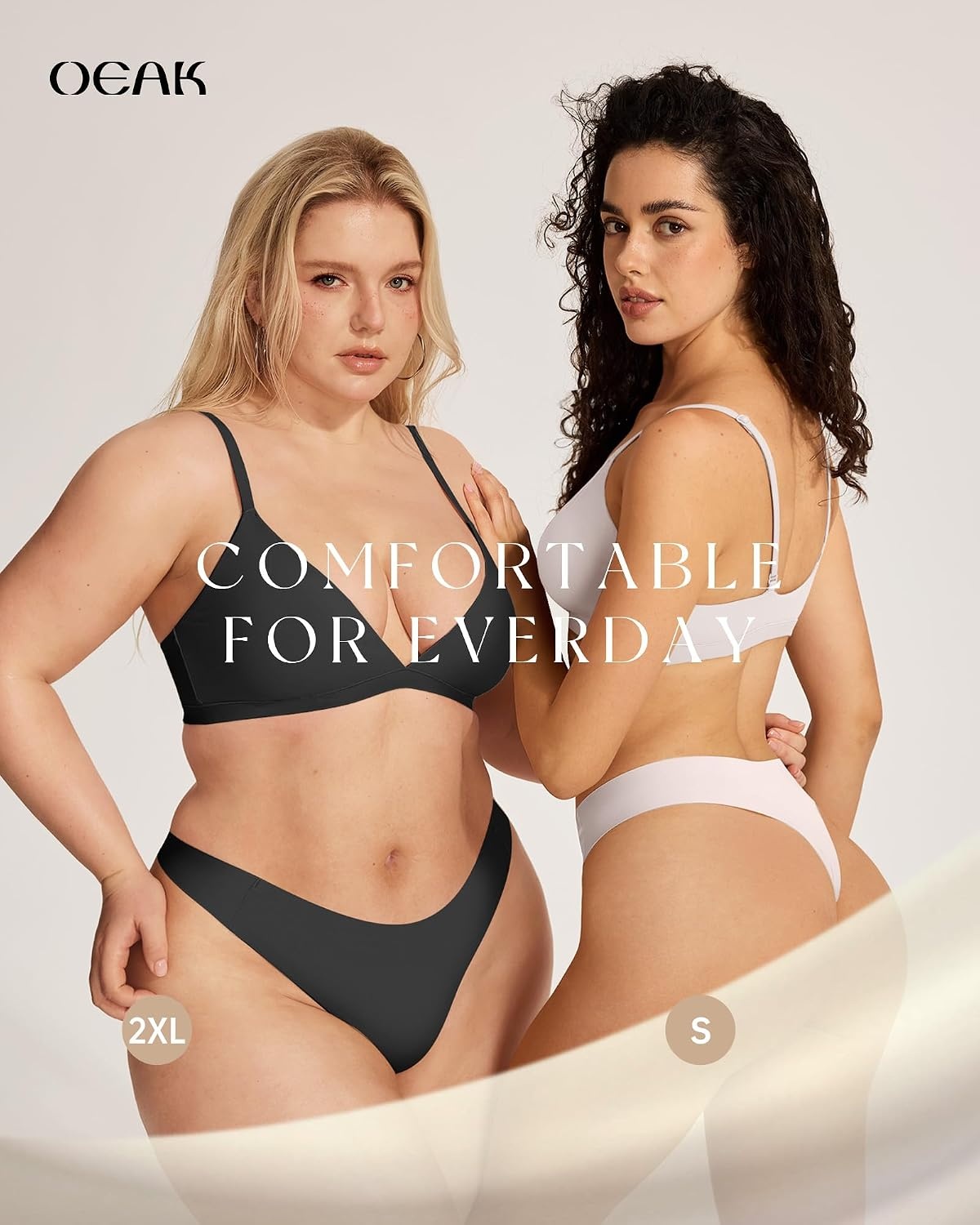 image:imageOEAK Seamless Thongs for Women Invisible Thongs No Show Thong Panty Liners Tangas Comfortable Workout GStrings UnderwearWhite
