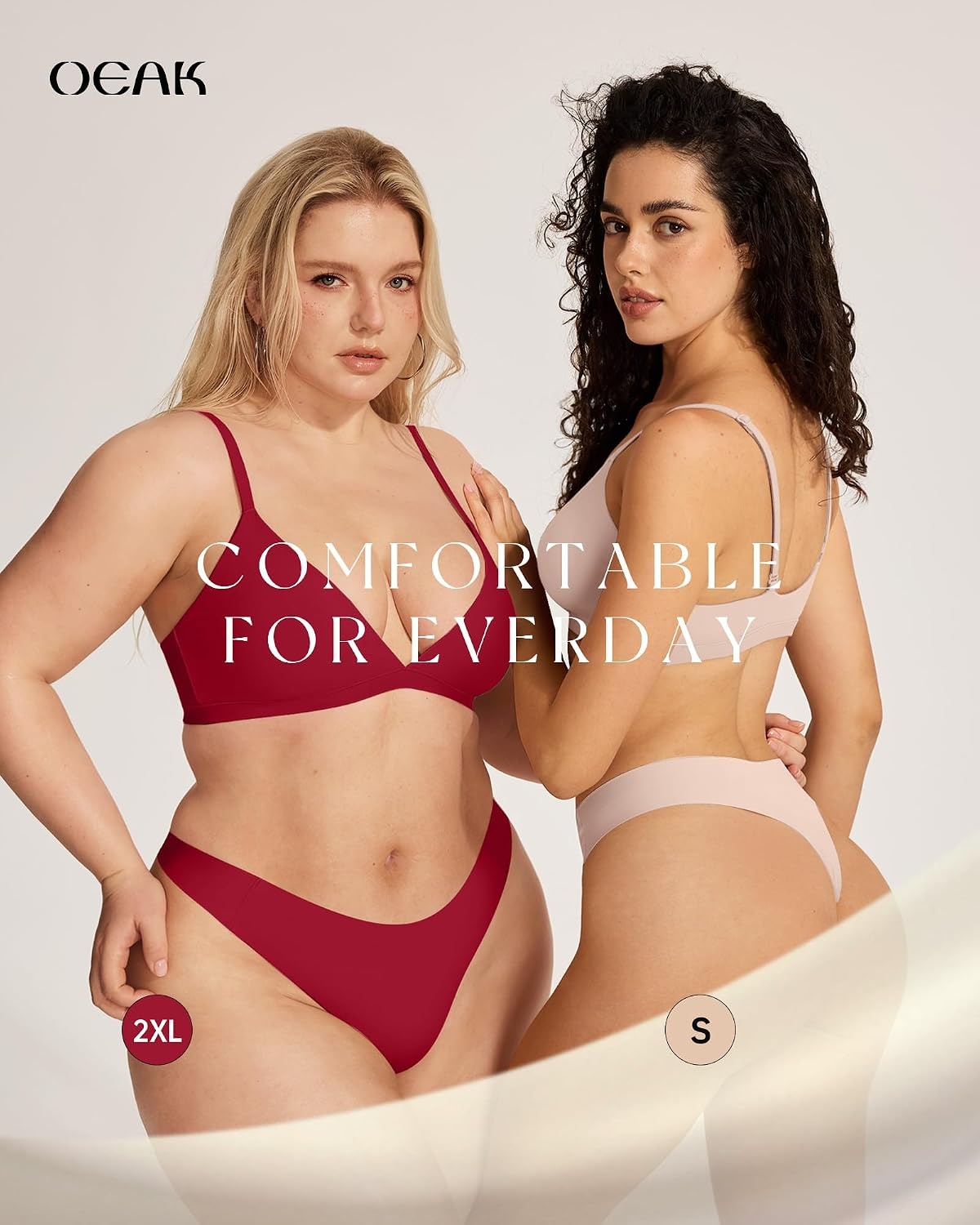 image:imageOEAK Seamless Thongs for Women Invisible Thongs No Show Thong Panty Liners Tangas Comfortable Workout GStrings UnderwearWine Red