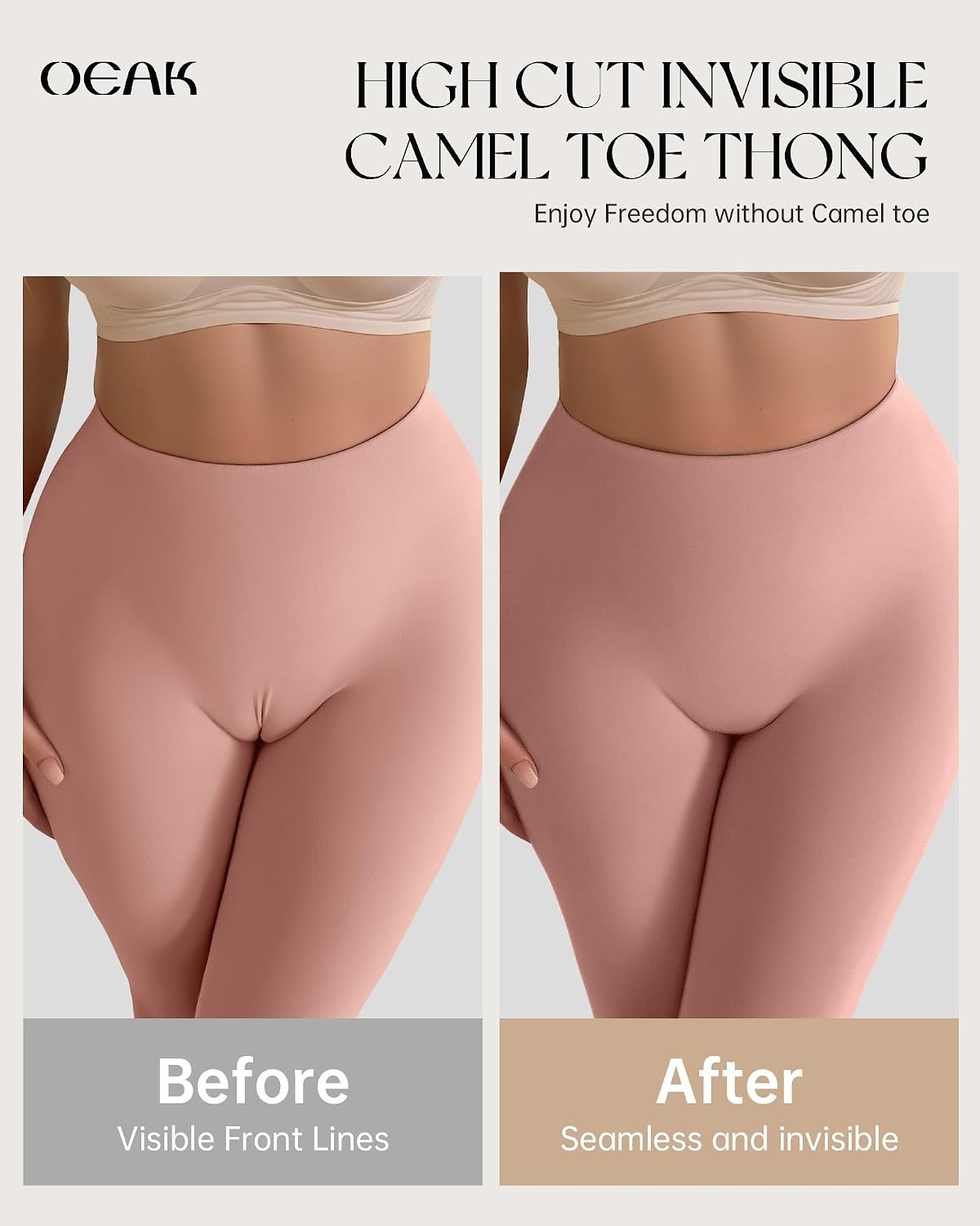 image:imageOEAK Seamless Thongs for Women Invisible Thongs No Show Thong Panty Liners Tangas Comfortable Workout GStrings UnderwearWine Red