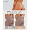OEAK Seamless Thongs for Women Invisible Thongs No Show Thong Panty Liners Tangas Comfortable Workout G-Strings Underwear(Black+skin Nude)