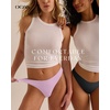 OEAK Seamless Thongs for Women Invisible Thongs No Show Thong Panty Liners Tangas Comfortable Workout G-Strings Underwear(Cherry Blossom)