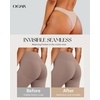 OEAK Seamless Thongs for Women Invisible Thongs No Show Thong Panty Liners Tangas Comfortable Workout G-Strings Underwear(Cream)