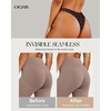 OEAK Seamless Thongs for Women Invisible Thongs No Show Thong Panty Liners Tangas Comfortable Workout G-Strings Underwear(Leopard Coffee)