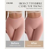 OEAK Seamless Thongs for Women Invisible Thongs No Show Thong Panty Liners Tangas Comfortable Workout G-Strings Underwear(Leopard Grey)