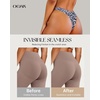 OEAK Seamless Thongs for Women Invisible Thongs No Show Thong Panty Liners Tangas Comfortable Workout G-Strings Underwear(Leopard Grey)