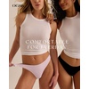 OEAK Seamless Thongs for Women Invisible Thongs No Show Thong Panty Liners Tangas Comfortable Workout G-Strings Underwear(Peach Pink)