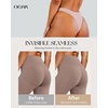 OEAK Seamless Thongs for Women Invisible Thongs No Show Thong Panty Liners Tangas Comfortable Workout G-Strings Underwear(Peach Pink)