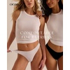 OEAK Seamless Thongs for Women Invisible Thongs No Show Thong Panty Liners Tangas Comfortable Workout G-Strings Underwear(White)