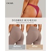 OEAK Seamless Thongs for Women Invisible Thongs No Show Thong Panty Liners Tangas Comfortable Workout G-Strings Underwear(Wine Red)