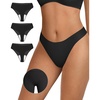 OEAK Seamless Thongs for Women Invisible Thongs No Show Thong Panty Liners Tangas Comfortable Workout G-Strings Underwear(3p-3*black)