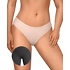 OEAK Seamless Thongs for Women Invisible Thongs No Show Thong Panty Liners Tangas Comfortable Workout G-Strings Underwear(Cream)