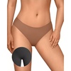 OEAK Seamless Thongs for Women Invisible Thongs No Show Thong Panty Liners Tangas Comfortable Workout G-Strings Underwear(Latte)