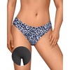 OEAK Seamless Thongs for Women Invisible Thongs No Show Thong Panty Liners Tangas Comfortable Workout G-Strings Underwear(Leopard Grey)