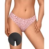 OEAK Seamless Thongs for Women Invisible Thongs No Show Thong Panty Liners Tangas Comfortable Workout G-Strings Underwear(Leopard Pink)