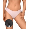 OEAK Seamless Thongs for Women Invisible Thongs No Show Thong Panty Liners Tangas Comfortable Workout G-Strings Underwear(Peach Pink)