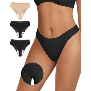 OEAK Seamless Thongs for Women Invisible Thongs No Show Thong Panty Liners Tangas Comfortable Workout G-Strings Underwear(3p-2*black+1*skin Nude)