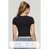 OEAK Womens T-Shirts Short Sleeve Shirts Crew Neck Basic Tees Soft Smoothing Seamless Tshirts Slim Fit Going Out Trendy Tops(Black)