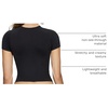 OEAK Womens T-Shirts Short Sleeve Shirts Crew Neck Basic Tees Soft Smoothing Seamless Tshirts Slim Fit Going Out Trendy Tops(Black)