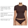 OEAK Womens T-Shirts Short Sleeve Shirts Crew Neck Basic Tees Soft Smoothing Seamless Tshirts Slim Fit Going Out Trendy Tops(Brown)