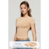 OEAK Womens T-Shirts Short Sleeve Shirts Crew Neck Basic Tees Soft Smoothing Seamless Tshirts Slim Fit Going Out Trendy Tops(Clay Color)
